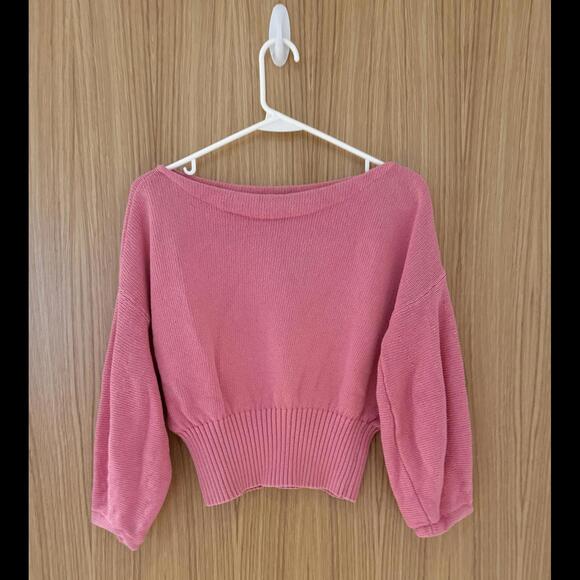 Anthropologie Cropped Balloon-Sleeve Pullover size small - Picture 6 of 9